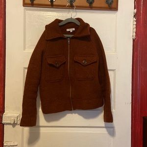 Madewell brown brick red jacket wool xxs